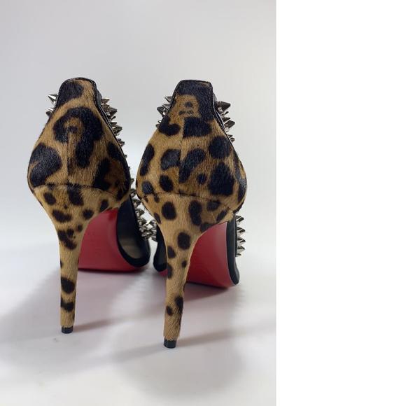 Galativi 85mm Leopard Print Pony Spiked Mesh Pumps heels D576 - Picture 5 of 12
